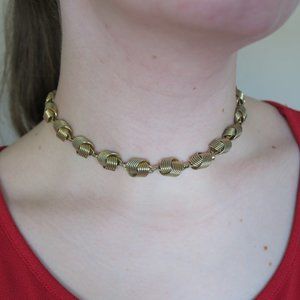 Coro Vintage Gold Twists Choker Necklace